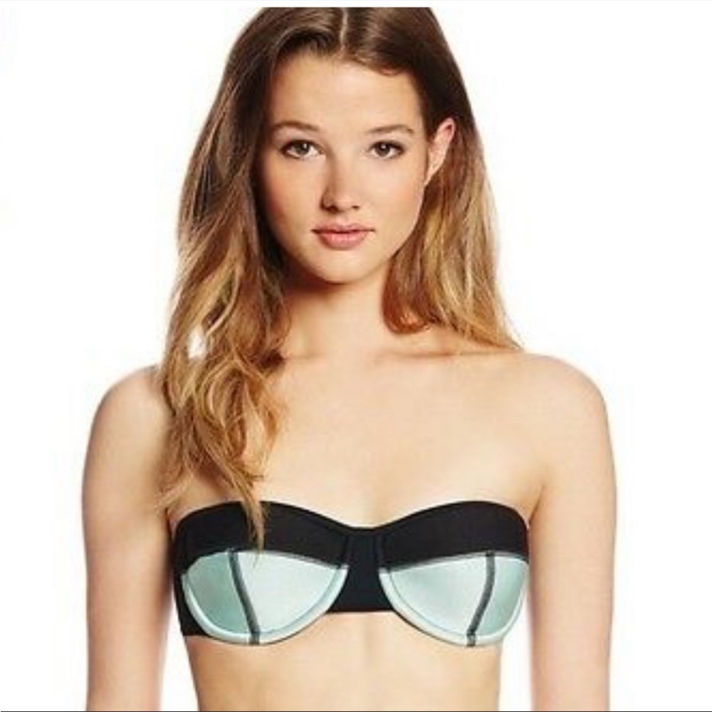 Hurley good sport bandeau halter bikini top Small